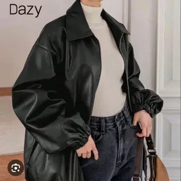 Dazy 블랙 합성 피혁 자켓
