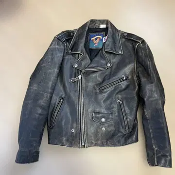 천연 가죽 더블 라이더 자켓 빈티지 가공