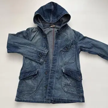 데님 후드 자켓