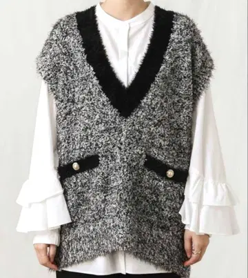 Gready Brilliant Mix 리본 얀 니트 베스트 favori