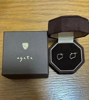 agete K10 후프 귀걸이 아가트