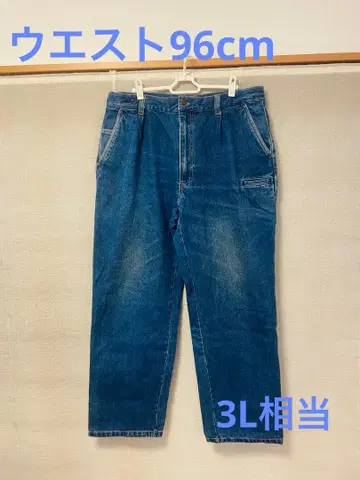 남성용 인디고 블루 스트레이트 핏 데님 팬츠 허리 96cm 3L 상당