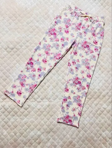 [미사용] KID BLUE 꽃무늬 룸웨어 팬츠 안쪽 샤기 소재