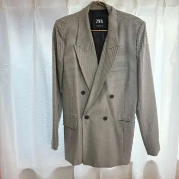 [ 미착용 ] ZARA 깅엄 체크 자켓