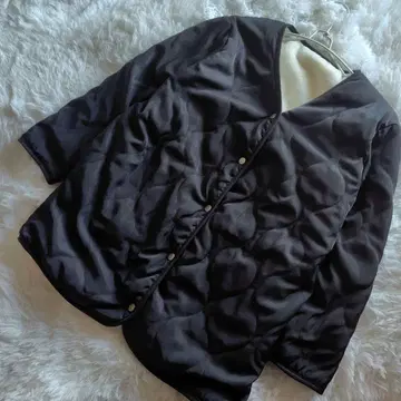 [ NICE CLAUP ] 리버서블 보아 퀼팅 노카라 자켓