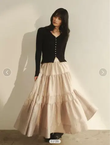 FRAY I.D 리브 가디건 캉캉 스커트 셋업