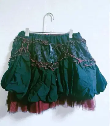 고딕 계열 스커트 블랙/빨간색