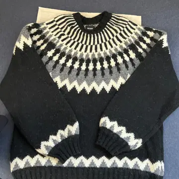 BEAMS 노르딕 무늬 니트 스웨터 L
