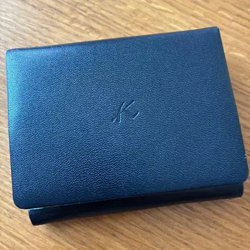 새상품급 키타무라 가죽 삼단 접이식 지갑 다크 블루