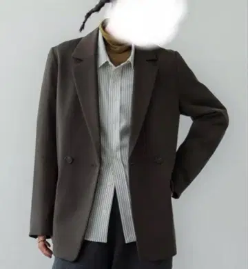 크루레 crewre 더블 테일러드 자켓 사이즈 3 올리브 브라운