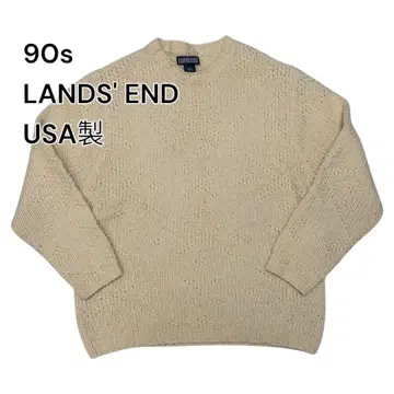 90s Lands' End 베이지 니트 스웨터