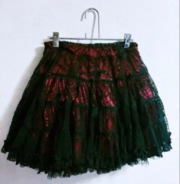 고딕 계열 스커트 블랙 빨간색