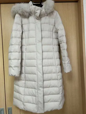 아나이 ANAYI 사이즈 38 퍼 포함 다운 코트 폭스 베이지