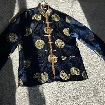 네이비 새틴풍 중화권 자켓