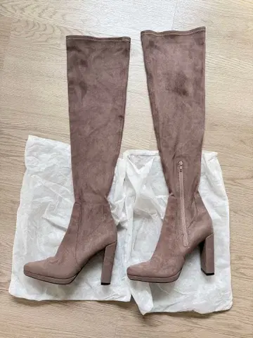 ESPERANZA 에스페란자 스웨이드 니하이 부츠 롱 부츠 베이지