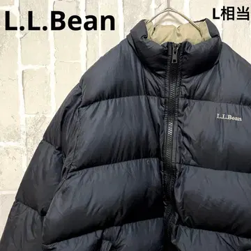 L.L.Bean 다운 자켓 자수 로고 L 드로 코드 짧은 기장 블랙