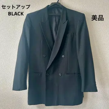 블랙 더블 브레스트 테일러드 자켓