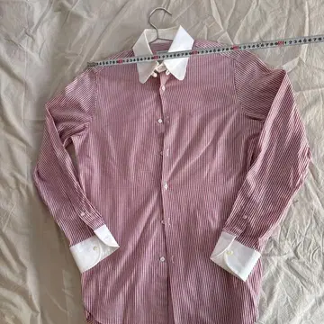 GUY ROVER 빨간색과 화이트 스트라이프 와이셔츠