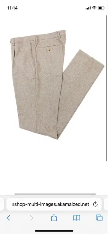 [ 미사용 새상품 ] 링자켓 플란넬 1 플리츠 슬랙스 베이지 46