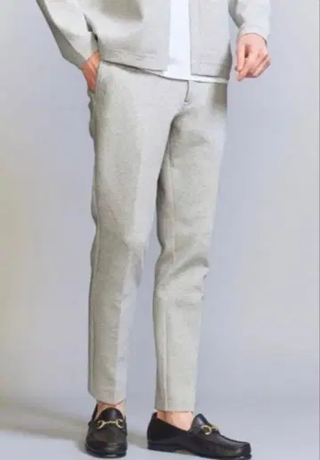 UNITED ARROWS B&Y 더블 니트 노플리츠 슬랙스 팬츠