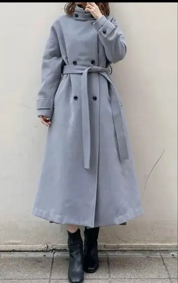 dazzlin 스탠드 카라 롱 오버코트