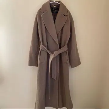 슬로브 이에나 SUPER 100 멜톤 빅 라펠 코트 38 베이지