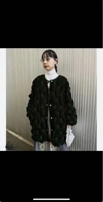 Ameri vintage 벨로아 퀼팅 블루종 블랙