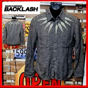 정가 4만 이삼 카타야마 백라쉬 페이즐리 페더 자카드 셔츠