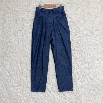 세포 테이퍼드 팬츠 (S) 마 혼방 캐주얼 다크 네이비 인디고 블루