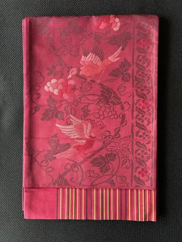 미호시가 빨간 새와 포도 무늬 후쿠로 오비