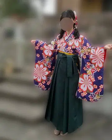 여성용 하카마 니샤쿠소데와 하카마, 오비 3종 세트