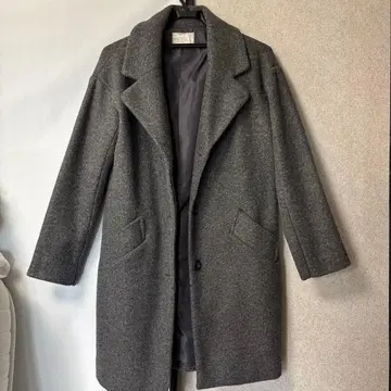 그레이 롱 코트 울 소재