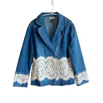 BEREK 데님 자켓 레이스 장식 포함 40