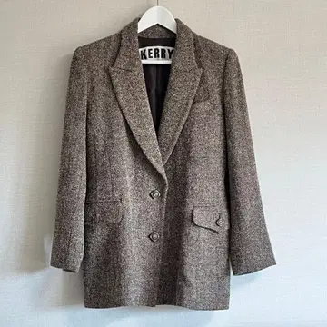 빈티지 트위드 테일러드 자켓 38 브라운 일본제 KERRY