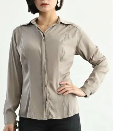 [ 미사용 택 포함 ] 히요쿠 드레이프감 셔츠 베이지 M 하트 클로젯