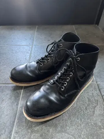 가죽 하이컷 부츠 블랙 26.5cm