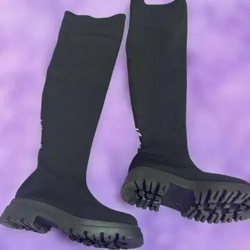 롱 부츠 삭스 부츠 빅 사이즈 27cm 블랙 니하이 부츠