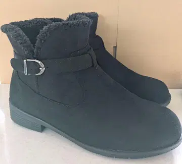 블랙 후드 숏부츠 스웨이드 소재