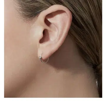 sihara One-Stone Hoop Pierce 01 Platinum