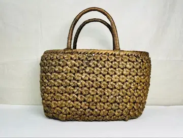 레어 일본산 야마부도 싸개 카고백 / 육각 세공 엮음 / 원형 싸개 덩굴