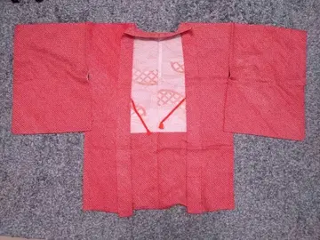 새상품급 총조임 주홍색 겉옷 심플 레트로 순수 실크 무지