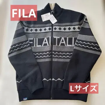 택 포함 새상품 남성용 안쪽 축열 니트 FILA 골프 자켓 L 블랙