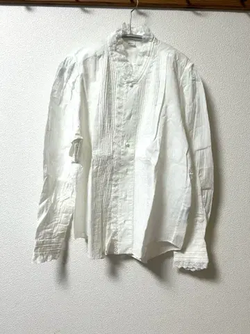 45R 카디 핀턱 레이스 블라우스 사이즈 3