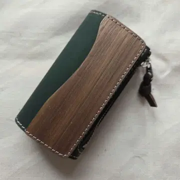 [ 새상품 ] VARCO 코 키케이스 천연 가죽 리얼 우드 그린 일본제