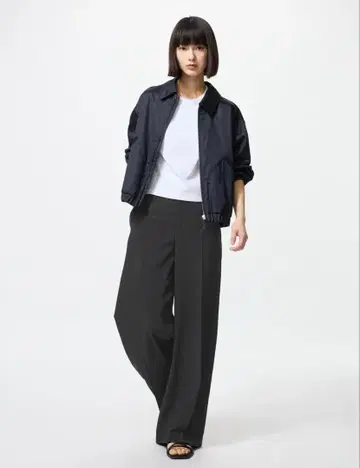 UNIQLO 감동 와이드 팬츠 블랙 M