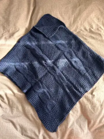 이탈리아제 m.m 오케스트라 네이비 블루 스톨 판초