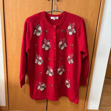 전체 자수 가디건 고품질 중고품 M 사이즈