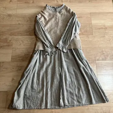 SM2 사만사 모스모스 프릴 개더 스트라이프 원피스 & 베스트 세트