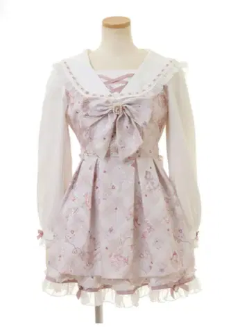 리즈리사 sewing bear 패턴/핑크