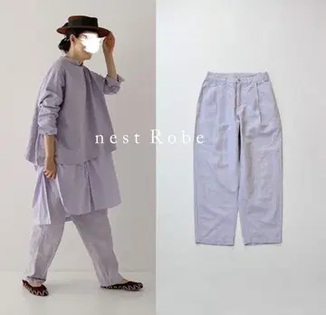 nest Robe 네스트로브 코튼 린넨 돌눈 워크 팬츠 라벤더